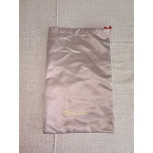 Santoni Dust Bag OS Champagne Taupe Excellent Satin Gold Logo Orange Ribbon
